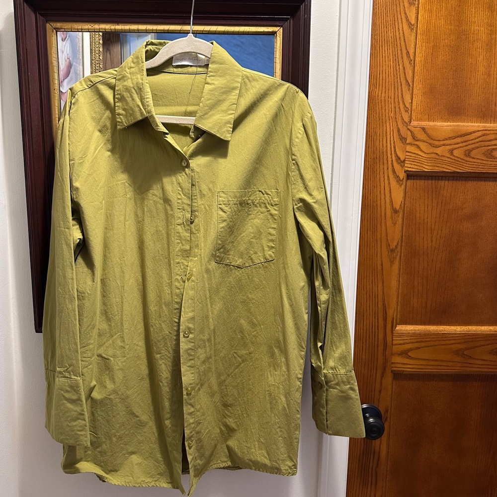 Olive Green Button-Up Shirt
